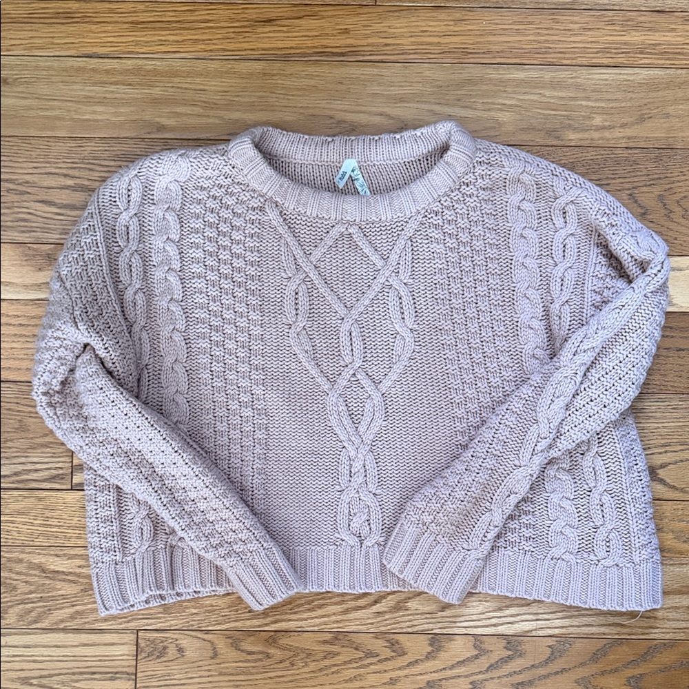Mudd Cable Knit Sweater - Light Tan